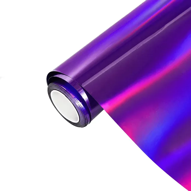 Ravoony Gloss Laser Chrome Purple vinyl wrap film texture · Specced