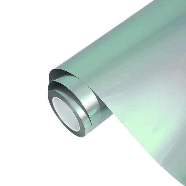 Ravoony Glossy Technological Grey To Green vinyl wrap film texture · Specced
