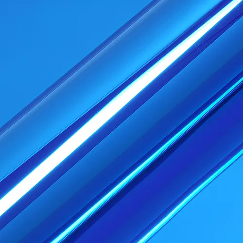 HEXIS Gloss Chrome Blue vinyl wrap film texture · Specced