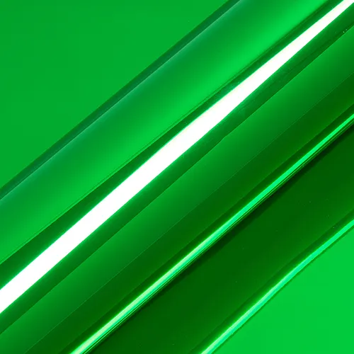 HEXIS Gloss Chrome Green vinyl wrap film texture · Specced