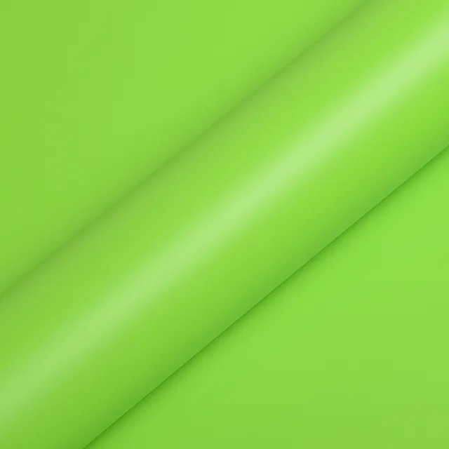 HEXIS Satin Acid Green vinyl wrap film texture · Specced