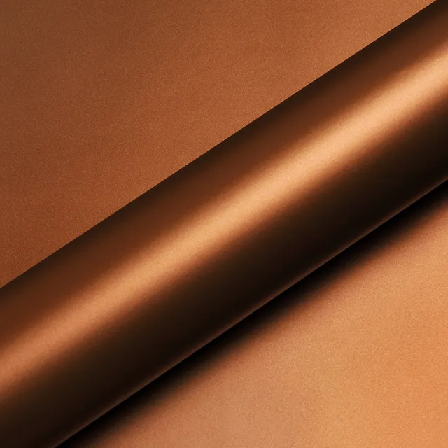HEXIS Satin Chrome Arabica Copper vinyl wrap film texture · Specced