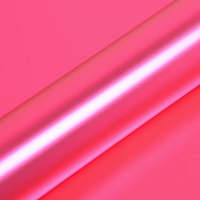 HEXIS Satin Chrome Pink vinyl wrap film texture · Specced