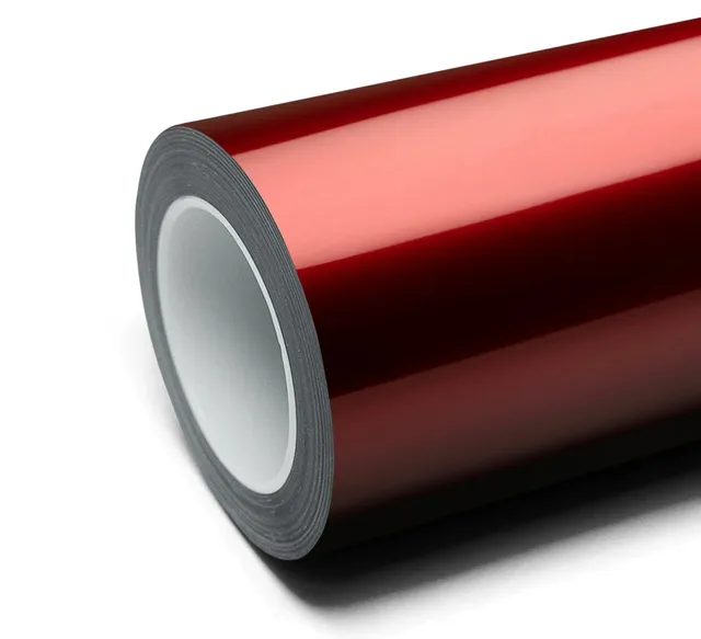 Inozetek Super Gloss Metallic Vampire Red vinyl wrap film texture · Specced