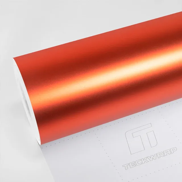 TeckWrap Flame Orange vinyl wrap film texture · Specced